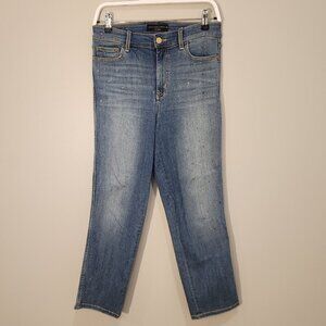 Sanctuary Denim Modern Straight Crop High Rise Painted Jeans - Size 28